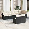 vidaXL Set Divano da Giardino con cuscino 8 pcs Nero polyrattan