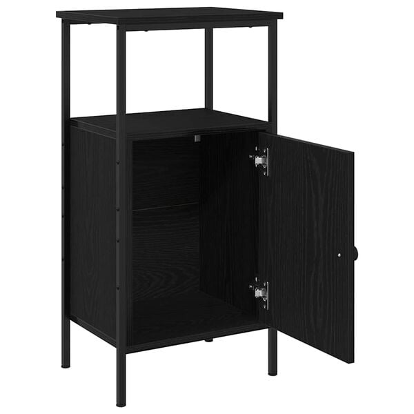 vidaXL Armadio da Notte 2 pcs Rovere Nero 41 x 31 x 80 cm