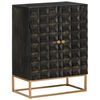 vidaXL Credenza Nera 55x34x75 cm in Legno Massello di Mango e Ferro