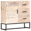 vidaXL Credenza Bianca 73x30x75 cm in Legno Massello di Acacia
