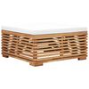 vidaXL Set Tavolino e Poggiapiedi da Giardino Cuscino Crema in Teak