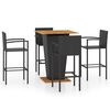 vidaXL Set Bar da Giardino 5 pz Nero