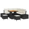 vidaXL Set Divano da Giardino con cuscino 8 pcs Nero Poly Rattan