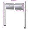 Casetta della Posta Doppia con Supporto in Acciaio Inox