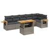 vidaXL Set Divani da Giardino 7 pz con Cuscini Grigio in Polyrattan