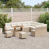 vidaXL Set Divano da Giardino con cuscino 12 pcs Beige e Crema