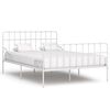 vidaXL Giroletto con Doghe Bianco in Metallo 120x200 cm