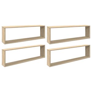 vidaXL Mensole Parete a Cubo 4pz Rovere Sonoma 100x15x30cm Multistrato
