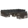 vidaXL Set Divano da Giardino 13 pz Grigio e Grigio Scuro polyrattan