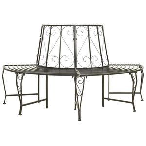 vidaXL Panchine per alberi 1-Numero di posti &Oslash; 160 x 89 cm Acciaio
