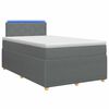 vidaXL Letto box spring con materasso Grigio Scuro 120 x 190 cm
