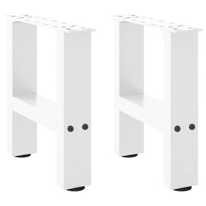 vidaXL Gambe per Tavolino da Caff&egrave; Bianche 2 pz 30x(30-31) cm Acciaio