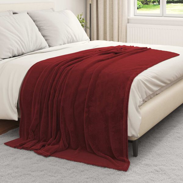 vidaXL Coperte da Pile 6 pcs Rosso Bordeaux 150 x 200 cm Panno