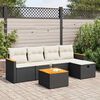 vidaXL Set Divano da Giardino 6 pz con Cuscini Nero in Polyrattan