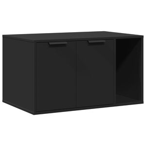 vidaXL Recinto per Lettiera per Gatti Nero 80x50x45 cm in Truciolato