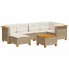 vidaXL Set Divani da Giardino 7 pz con Cuscini Beige in Polyrattan
