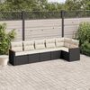 vidaXL Set Divano da Giardino 6 pz con Cuscini Nero in Polyrattan