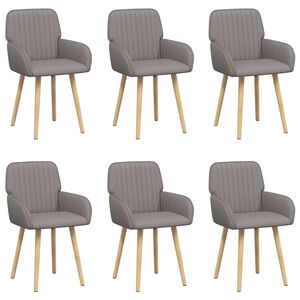 vidaXL Sedie da pranzo 6 pz Tessuto Tortora 56,5 x 50 x 87,5 cm