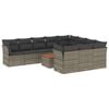vidaXL Set Divani da Giardino 11 pz con Cuscini in Polyrattan Grigio