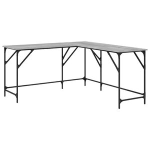 vidaXL Scrivania Grigio Sonoma 149x149x75 cm in Legno Multistrato