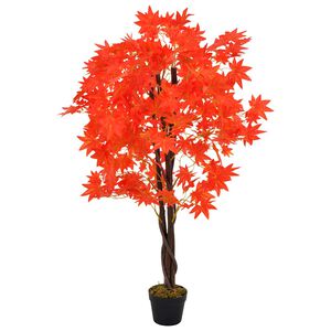 vidaXL Albero di Acero Artificiale con Vaso Rosso 120 cm