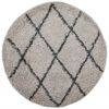vidaXL Tappeto Shaggy PAMPLONA a Pelo Lungo Beige e Antracite &Oslash; 100 cm