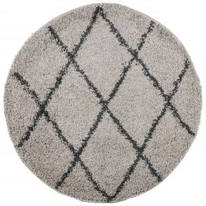 vidaXL Tappeto Shaggy PAMPLONA a Pelo Lungo Beige e Antracite &Oslash; 100 cm