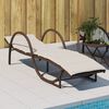 vidaXL Lettino Prendisole con Cuscino Marrone 60x199x42 cm Polyrattan