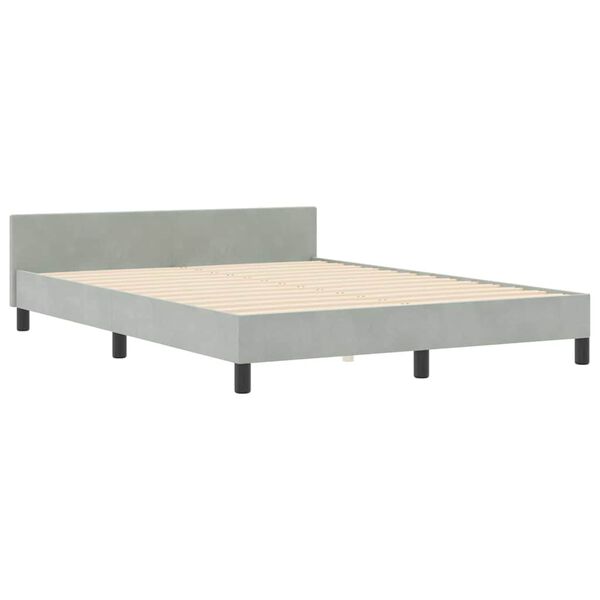 vidaXL Letto a molle con testiera Grigio chiaro 160 x 200 cm Velluto