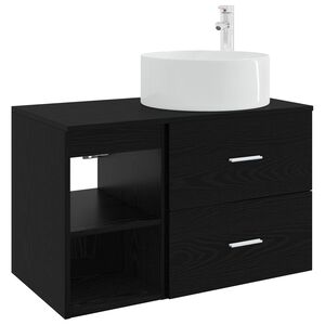 vidaXL Set di mobili per il bagno 2 pz Rovere Nero