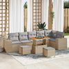 vidaXL Set Divano da Giardino con cuscino 9 pcs Beige e Grigio Chiaro