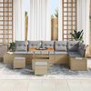vidaXL Set Divano da Giardino con cuscino 9 pcs Beige Poly Rattan