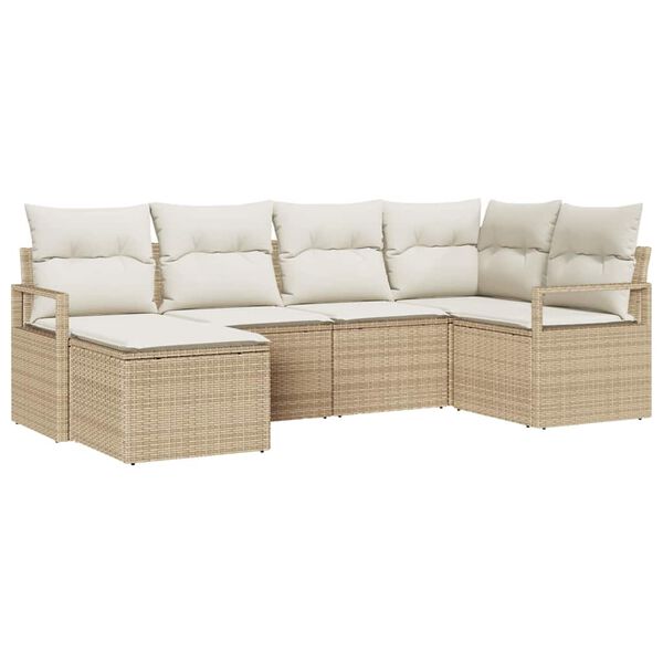 vidaXL Set di divani 8 pcs Beige polyrattan