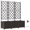 vidaXL Vaso da giardino 3 pcs Marrone 120 x 40 x 142 cm Plastica