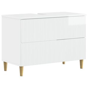 vidaXL Armadio per Lavabo da Bagno ARNHEM Bianco Lucido