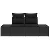vidaXL Divano da giardino Nero 123 x 62 x 69cm polyrattan