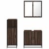 vidaXL Set Mobili da Bagno 3 pz Rovere Marrone in Legno Multistrato