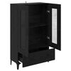 vidaXL Credenza con cassetto Rovere Nero 70 x 31 x 115 cm