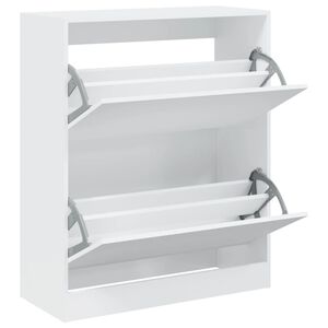 vidaXL Scarpiera Bianca 80x34x96,5 cm in Legno Multistrato