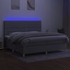 vidaXL Letto a Molle Materasso e LED Grigio Chiaro 200x200 cm Tessuto