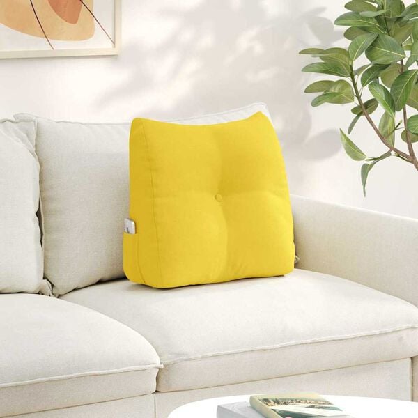 vidaXL Cuscino per Schiena Giallo Chiaro 45 x 24 x 50 cm Tessuto