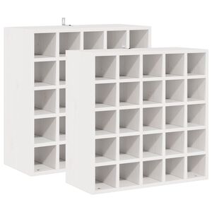vidaXL Portabottiglie 2 pcs Bianco 56 x 25 x 56 cm Pino massello