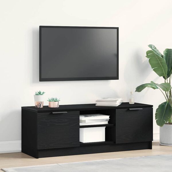 vidaXL Mobile TV Rovere Nero 102 x 32 x 35.5 cm Legno multistrato