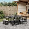 vidaXL Set da Pranzo da Giardino 11 pz con Cuscini in Polyrattan Nero