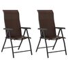 vidaXL Sedie pieghevoli, 2 pezzi, in polyrattan marrone