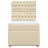 vidaXL Giroletto a Molle con Materasso Crema 90x190 cm in Tessuto