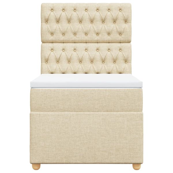 vidaXL Giroletto a Molle con Materasso Crema 90x190 cm in Tessuto