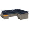vidaXL Set Divani da Giardino 10 pz con Cuscini Grigio in Polyrattan