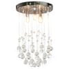 vidaXL Lampadario Perle di Cristallo a Sfera Argento 3 Lampadine G9