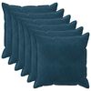 vidaXL Federa 6 pcs HOUTEN Blu 80 x 80 cm Velluto
